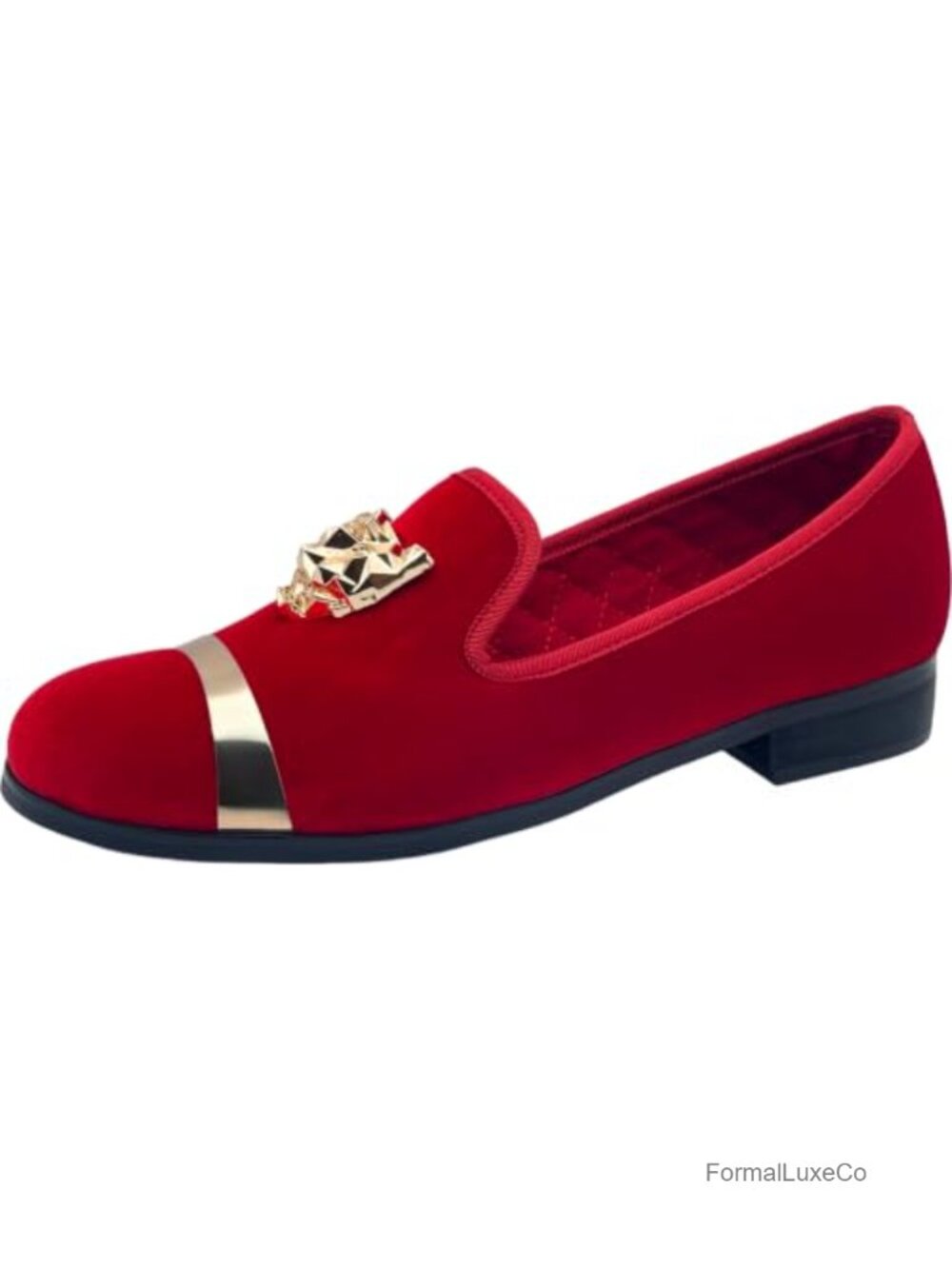Men's Velvet Penny Loafers Slip-On Dress Shoes Gold Buckle Wedding Party Prom
